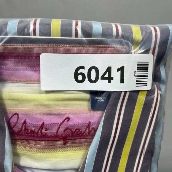 Robert Graham Shirt Men Size Medium‎ Striped Button Up Flip Cuff Colorful - Picture 14 of 14